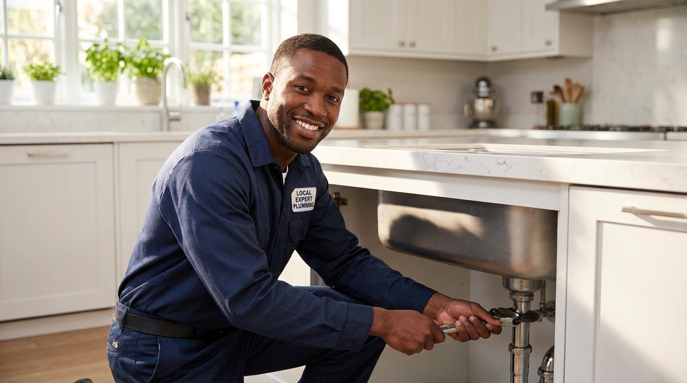 A friendly StreetTasker professional fixing a kitchen sink